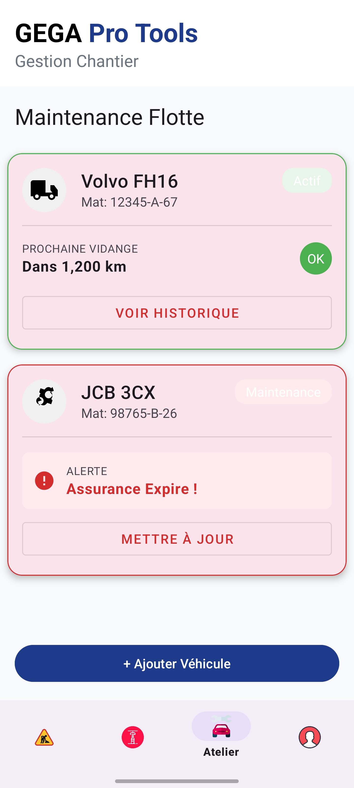 Maintenance Véhicules